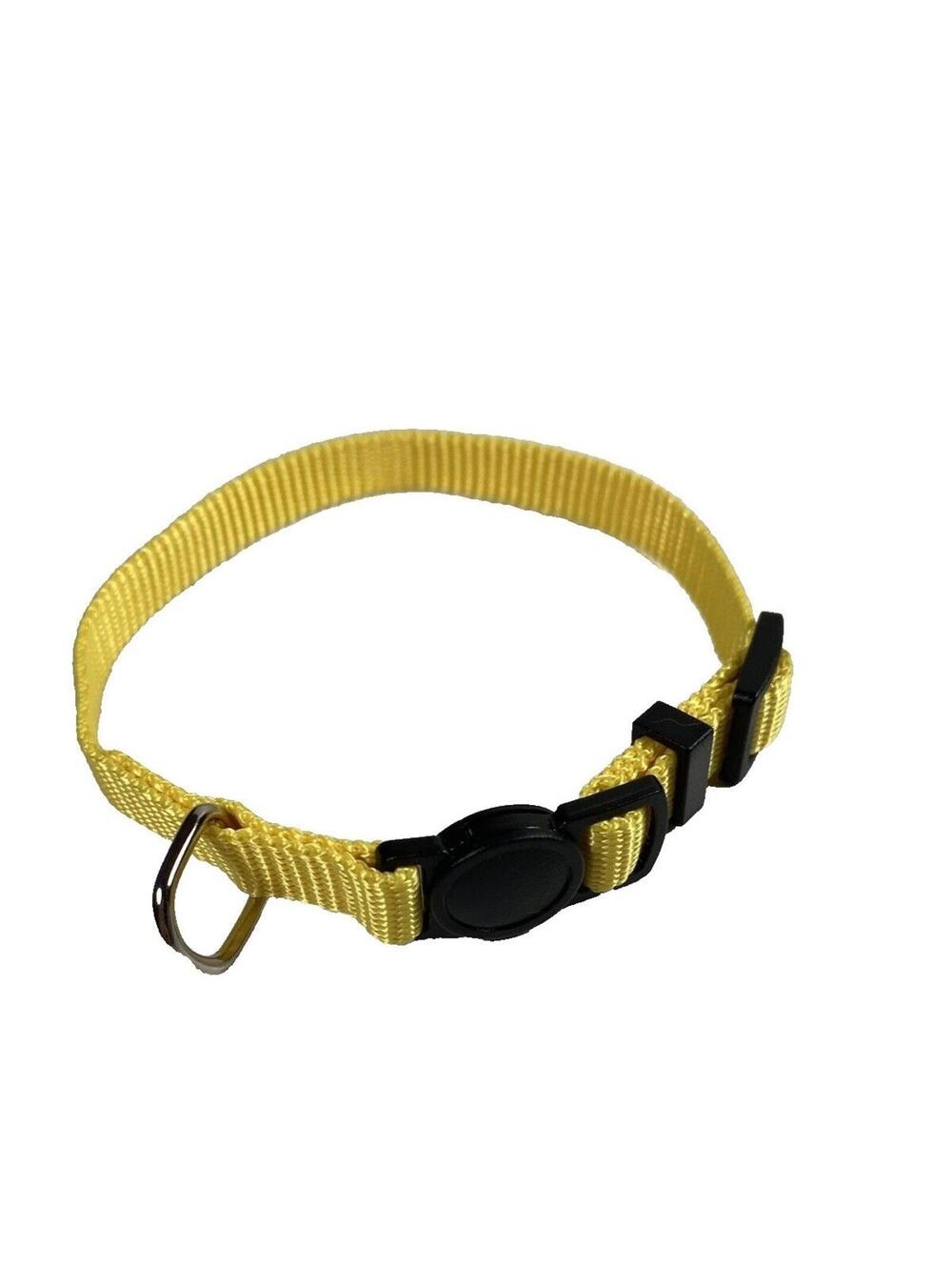 Solid Yellow Pet Collar for Small Cats/ Dogs New W/ Easy Breakaway, Adjustable